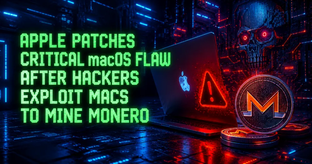 Apple Patches Critical macOS Flaw After Hackers Exploit Macs to Mine Monero