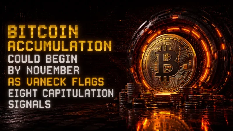 Bitcoin Accumulation Could Begin by November as VanEck Flags Eight Capitulation Signals