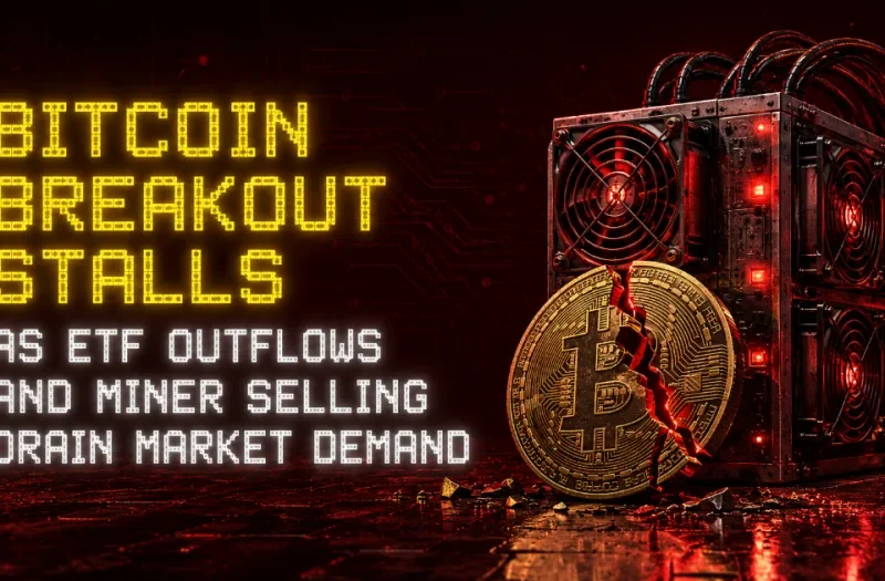 Bitcoin Breakout Stalls as ETF Outflows and Miner Selling Drain Market Demand