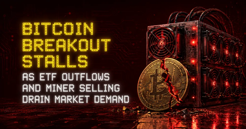 Bitcoin Breakout Stalls as ETF Outflows and Miner Selling Drain Market Demand