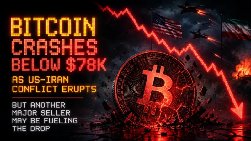 Bitcoin Crashes Below $78K as US-Iran Conflict Erupts — But Another Major Seller May Be Fueling the Drop