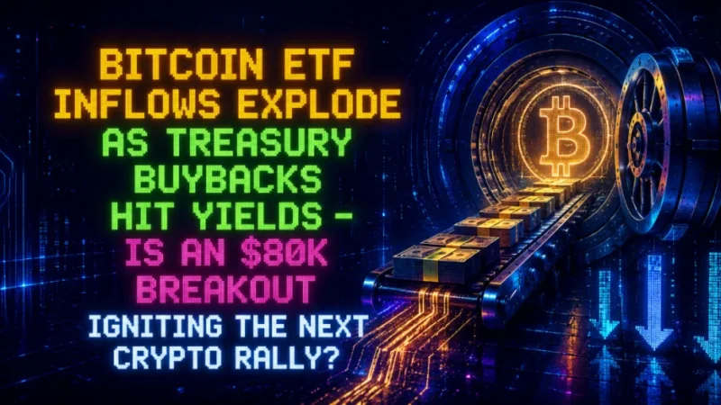 Bitcoin ETF Inflows Explode as Treasury Buybacks Hit Yields — Is an $80K Breakout Igniting the Next Crypto Rally?
