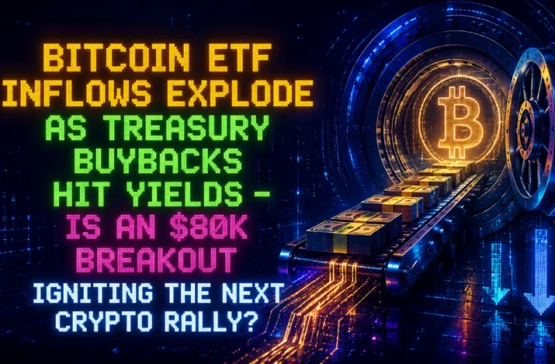 Bitcoin ETF Inflows Explode as Treasury Buybacks Hit Yields — Is an $80K Breakout Igniting the Next Crypto Rally?