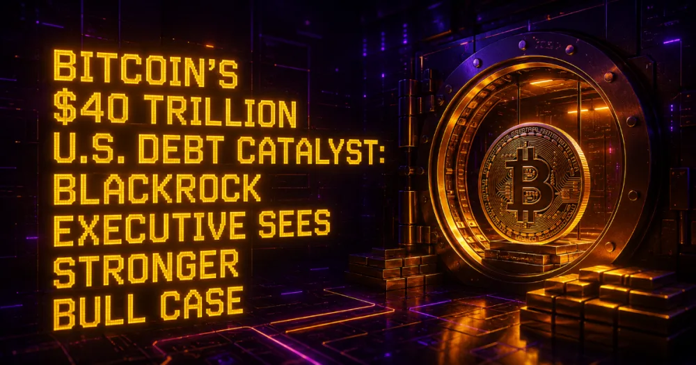 Bitcoin’s $40 Trillion U.S. Debt Catalyst: BlackRock Executive Sees Stronger Bull Case