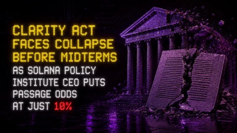Clarity Act Faces Collapse Before Midterms as Solana Policy Institute CEO Puts Passage Odds at Just 10%