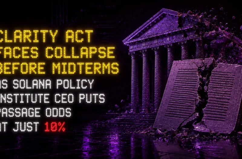 Clarity Act Faces Collapse Before Midterms as Solana Policy Institute CEO Puts Passage Odds at Just 10%