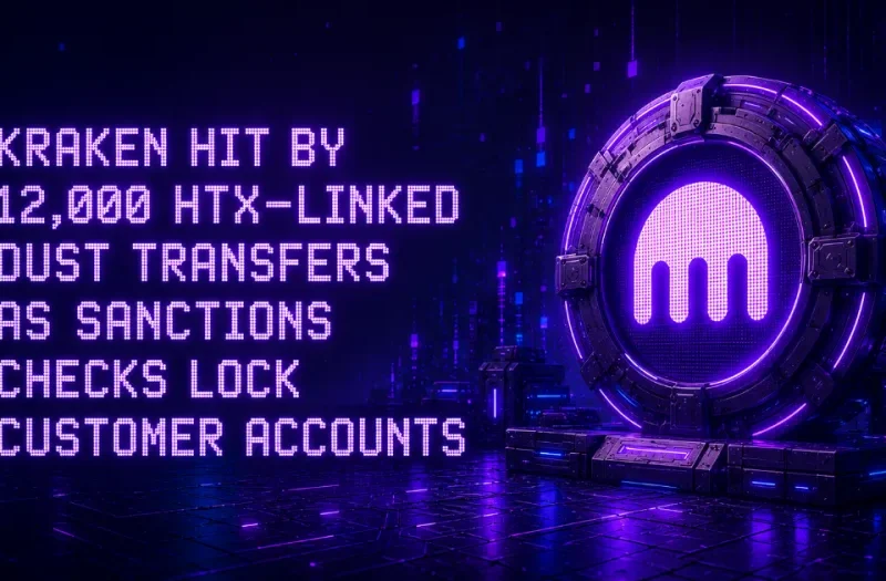 Kraken Hit by 12,000 HTX-Linked Dust Transfers as Sanctions Checks Lock Customer Accounts
