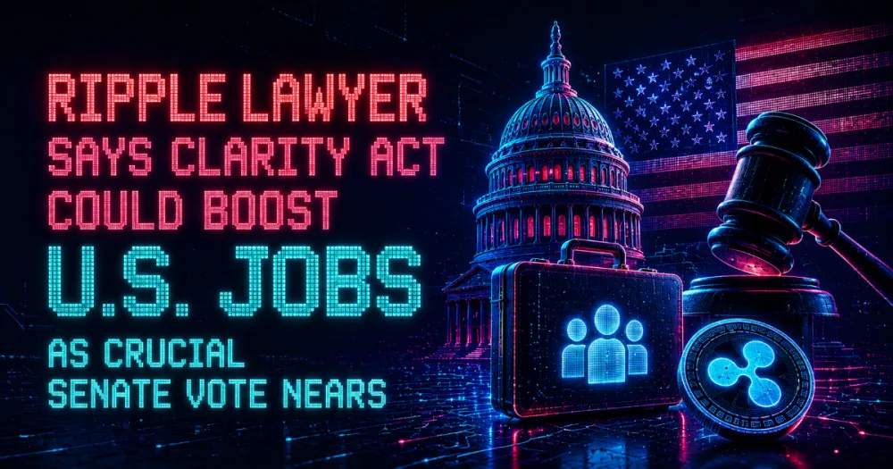 Ripple Lawyer Says CLARITY Act Could Boost U.S. Jobs as Crucial Senate Vote Nears