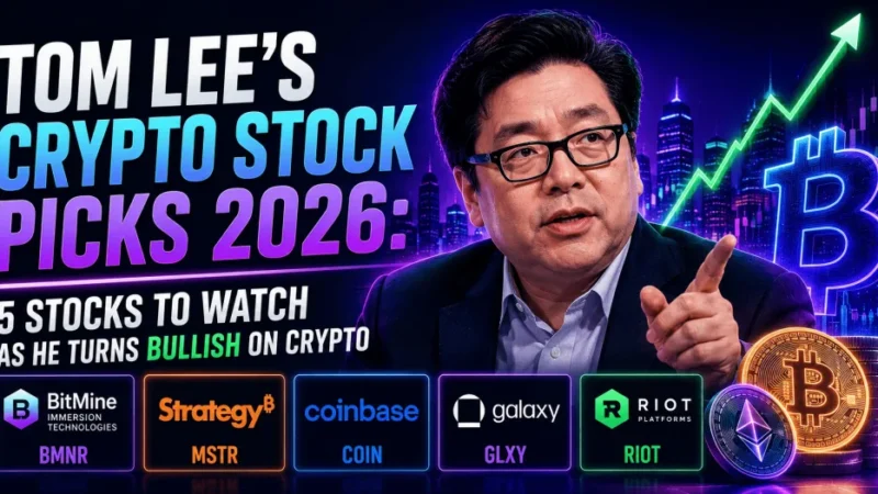 Tom Lee’s Crypto Stock Picks 2026: 5 Stocks to Watch as He Turns Bullish on Crypto