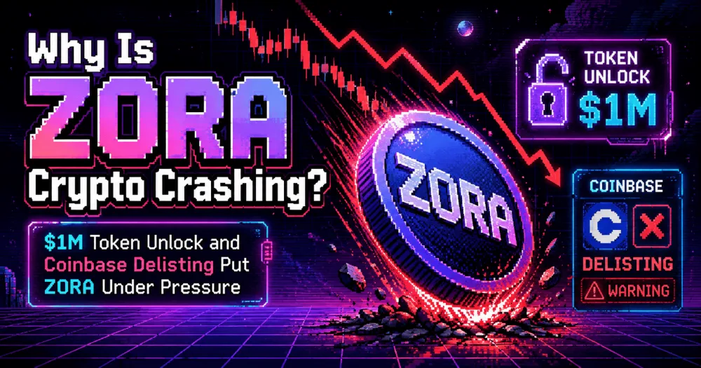 Why Is Zora Crypto Crashing? $1M Token Unlock and Coinbase Delisting Put ZORA Under Pressure