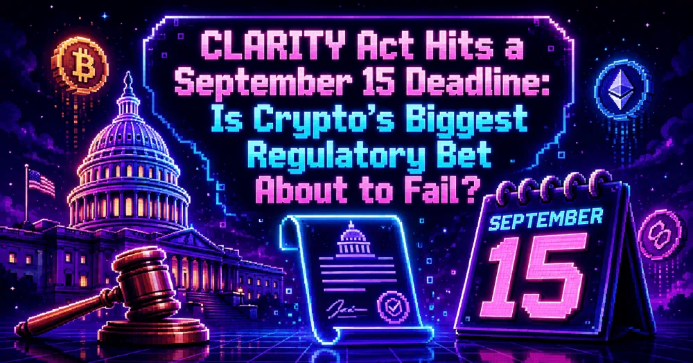 CLARITY Act Hits a September 15 Deadline: Is Crypto’s Biggest Regulatory Bet About to Fail?
