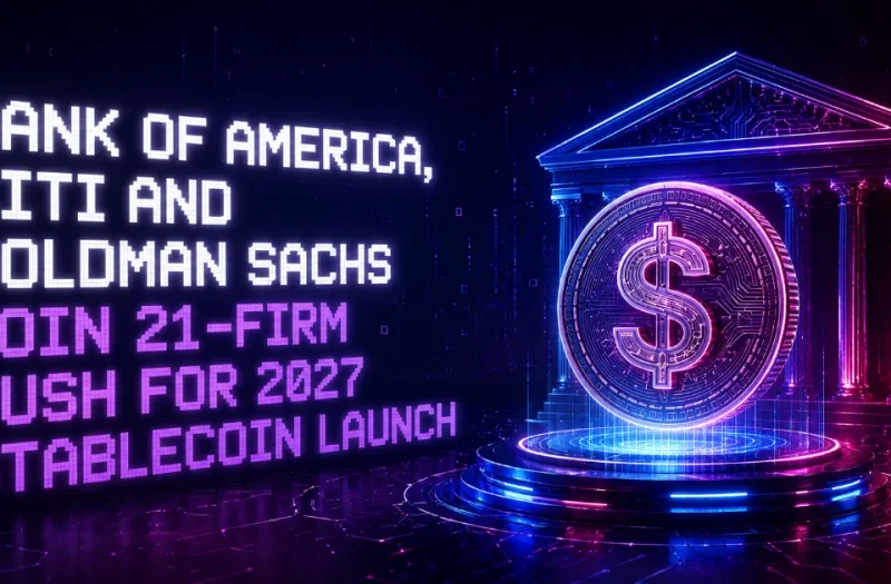 Bank of America, Citi and Goldman Sachs Join 21-Firm Push for 2027 Stablecoin Launch