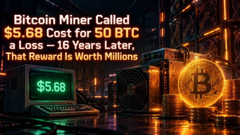 Bitcoin Miner Called $5.68 Cost for 50 BTC a Loss — 16 Years Later, That Reward Is Worth Millions