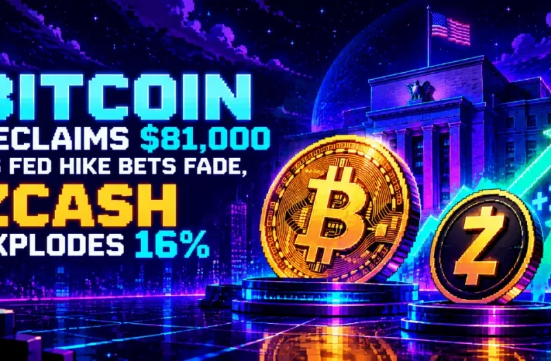 Bitcoin Reclaims $81,000 as Fed Hike Bets Fade, Zcash Explodes 16%