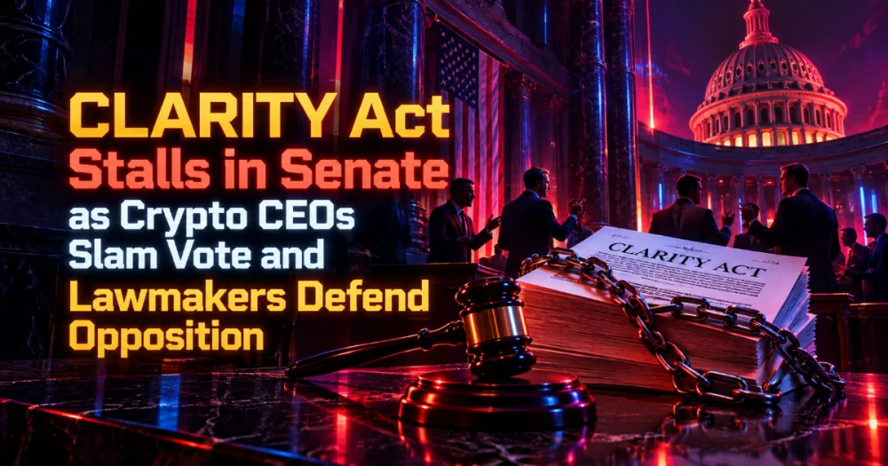 CLARITY Act Stalls in Senate as Crypto CEOs Slam Vote and Lawmakers Defend Opposition