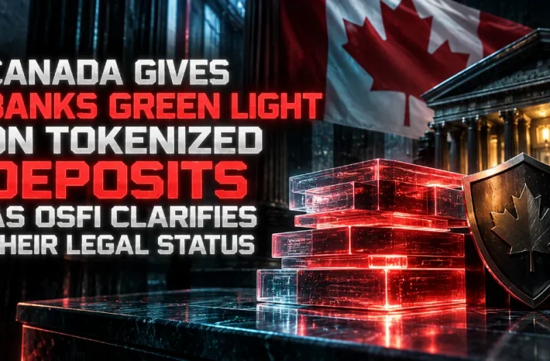 Canada Gives Banks Green Light on Tokenized Deposits as OSFI Clarifies Their Legal Status
