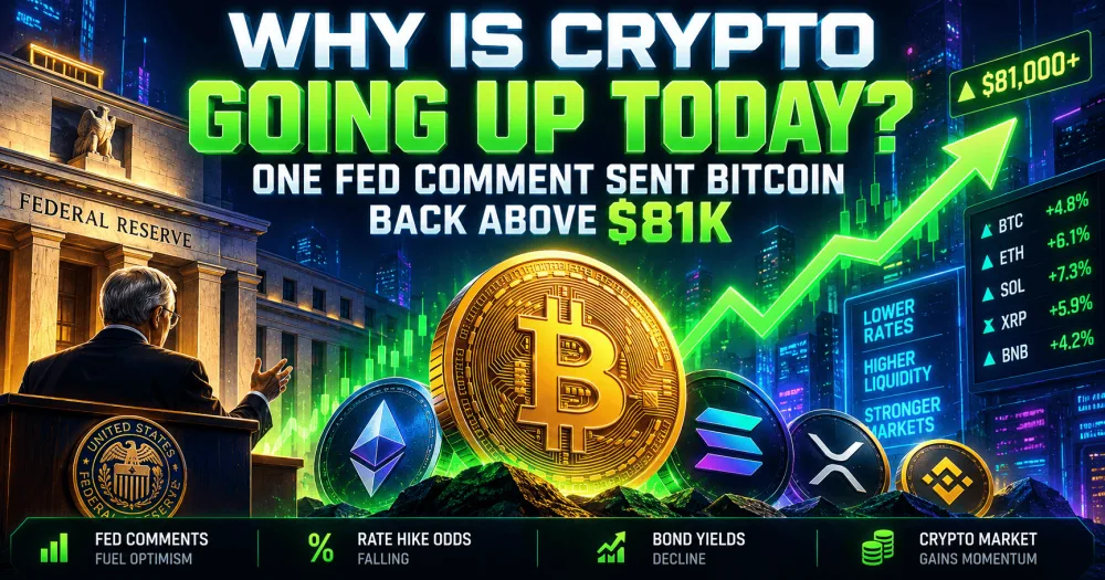 Why Is Crypto Going Up Today? One Fed Comment Sent Bitcoin Back Above $81K