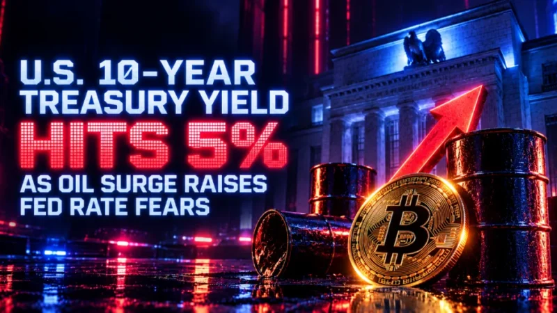 U.S. 10-Year Treasury Yield Hits 5% as Oil Surge Raises Fed Rate Fears