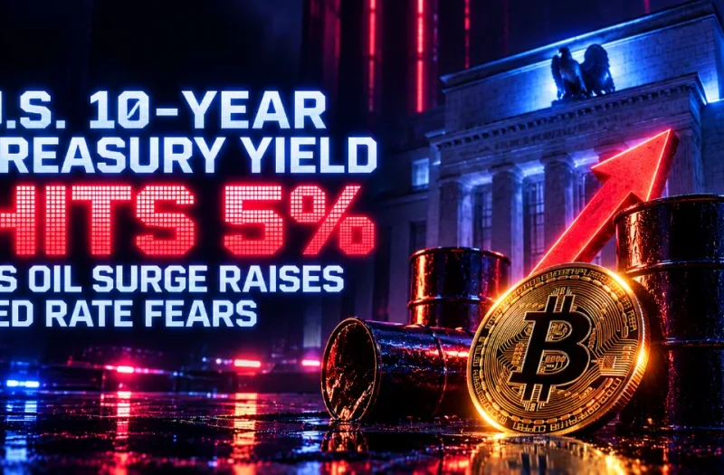 U.S. 10-Year Treasury Yield Hits 5% as Oil Surge Raises Fed Rate Fears