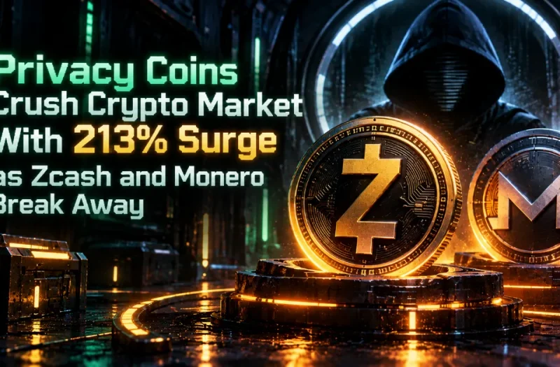 Privacy Coins Crush Crypto Market With 213% Surge as Zcash and Monero Break Away