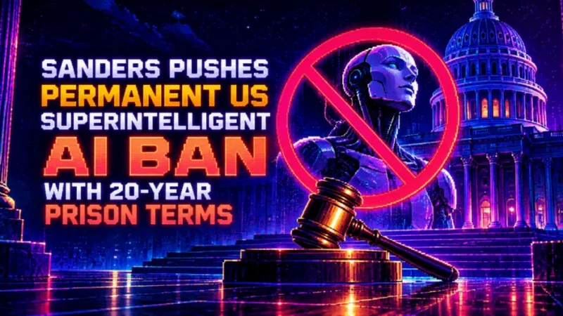 Sanders Pushes Permanent US Superintelligent AI Ban With 20-Year Prison Terms