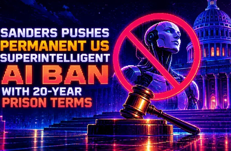 Sanders Pushes Permanent US Superintelligent AI Ban With 20-Year Prison Terms