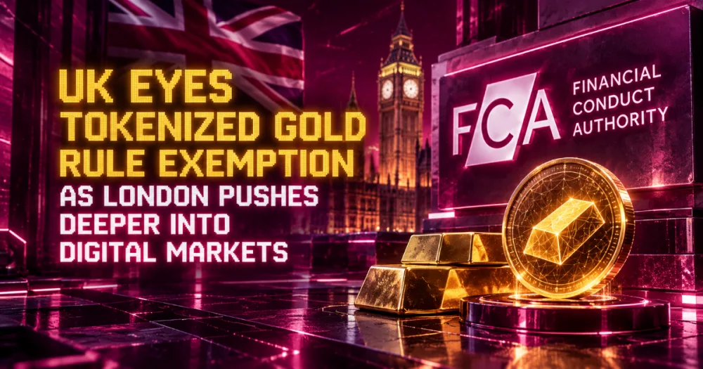 UK Eyes Tokenized Gold Rule Exemption as London Pushes Deeper Into Digital Markets