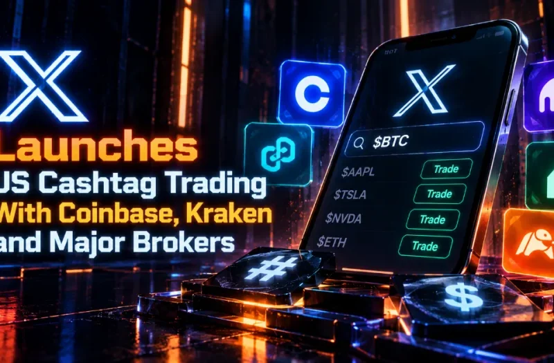 X Launches US Cashtag Trading With Coinbase, Kraken and Major Brokers